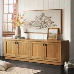 Threshold 37 47" X 24" Pen And Ink Tree Framed Wall Canvas - Threshold™: Digital Art Nature Scene, Polystyrene Frame